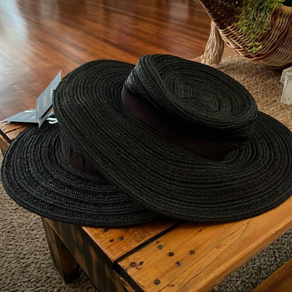 Black Woven Beach Hats